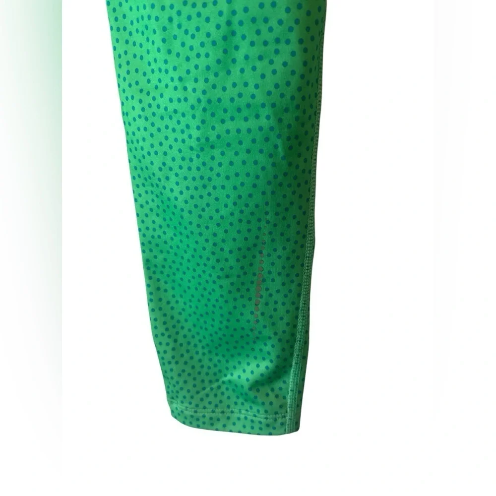 Nike Pro Green and Blue Polka Dot Athletic Leggings for Girls